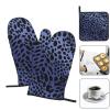 3 pcs Oven Mitts and Pot Holders Set High Heat Resistant Oven Glove and Hot Pads Washable Kitchen Oven Mittens Black Spots Non-Slip Potholder for Cooking Baking Grilling view 2