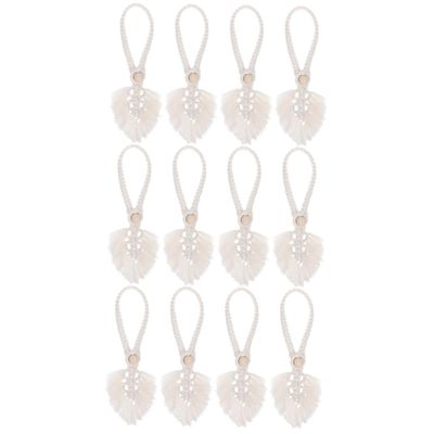 PRETYZOOM 12pcs Curtain Holders Decorative Tiebacks for Drapes Farmhouse Style for Bedroom Living Room -Resistant for Sheer Shower Curtains
