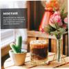 Amosfun 1pc Mini Hydroponic Vase Slim Waist Design Transparent Glass Flower Bottle for Table Decor Base for Weddings Home Use view 4