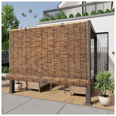 Natural Bamboo Windows Blinds Shades Cordless Roman Roller Shades Indoor Bamboo Blinds Light Filtering Windows Curtain Bamboo Roll Up Privacy Shades For Outdoor Patio 34x72in 36x60in 72x96in ( Size :