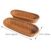 2pcs Bread Basket Proofing Baskets Produce Bins Sugar Bowl Woven Basket Fast Food Basket Wicker Bread Tray Basket with Lid Silverware Tray Stand Table Bowls Plastic Brown re-usable view 4