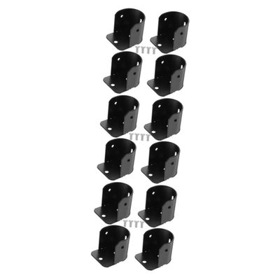 PRETYZOOM 12pcs No Drill Bathroom Curtain Rod Mounting Brackets Solid Iron Flange Socket for Closet Rod Support