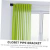 PRETYZOOM 12pcs No Drill Bathroom Curtain Rod Mounting Brackets Solid Iron Flange Socket for Closet Rod Support view 2