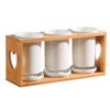 BIUDECO Utensil Organizer with Draining Design Multi-functional Bamboo and Ceramic Cutlery Holder for Kitchen Countertop Easy to Clean Keeps Chopsticks Dry Elegant Style view 1