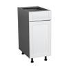 21" Base Cabinet Single Door Single Drawer with Shaker White Matte door view 1