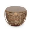 PICNIC TIME Sequoia Picnic Basket with Cooler Compartment, Woven Picnic Basket with Removeable Cooler Bag, Vintage Wicker Picnic Basket, (Beige) view 3