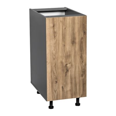 WallKitchens 12" Base Cabinet High Single Door with Natural Teak Door