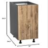 WallKitchens 12" Base Cabinet High Single Door with Natural Teak Door view 2
