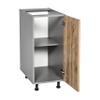 WallKitchens 12" Base Cabinet High Single Door with Natural Teak Door view 3