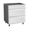 21" Base Cabinet-Double Door-Three Drawer-with Shaker White Matte door view 1