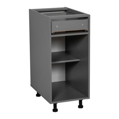 WallKitchens 15" Base Cabinet Single Door Single Drawer Grey