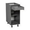 WallKitchens 15" Base Cabinet Single Door Single Drawer Grey view 3