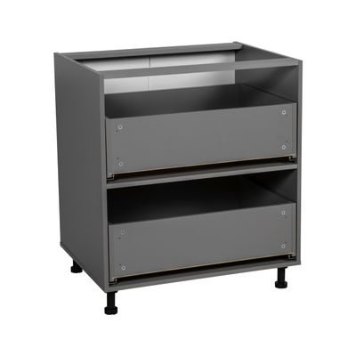 WallKitchens 30" Base Cabinet-Double Door-Two Drawer-Grey