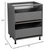 WallKitchens 30" Base Cabinet-Double Door-Two Drawer-Grey view 2