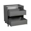 WallKitchens 30" Base Cabinet-Double Door-Two Drawer-Grey view 3