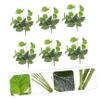 WOFASHPURET 6pcs Green Leaf Artificial Plant for Home Decor Realistic Faux Plants for Tabletop Office and Room Adornment Easy Maintenance Non-wilting Design view 2