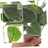 WOFASHPURET 6pcs Green Leaf Artificial Plant for Home Decor Realistic Faux Plants for Tabletop Office and Room Adornment Easy Maintenance Non-wilting Design view 4