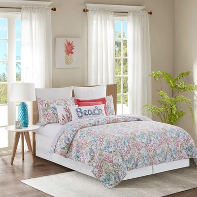 C&F Home Delphina Reef Full/Queen 3 Piece Quilt Set Cotton Reversible Machine Washable Lightweight Bedspread Coverlet Queen Multicolored