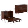 AFI, Santa Fe Full Murphy Bed Chest with 6" Mattress & Built-in USB Charger, Walnut view 3