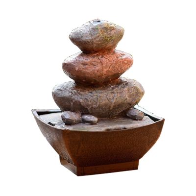 ULTRAWAVE Small Fountain Desktop Water Fountain-Rock Formation Waterfall Soothing Sounds Office Relaxation Water Fountain for Office Home Decor Indoor Fountain (Color : B)