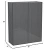 WallKitchens 30" x 36" Wall Cabinet-Double Door-with Grey Gloss Door view 2