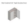 WallKitchens 30" x 36" Wall Cabinet-Double Door-with Grey Gloss Door view 4