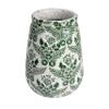 Creative Co-Op Terra-Cotta Planter Vase with Flower Pattern and Crackle Glaze, Green and White view 4