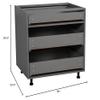 WallKitchens 30" Base Cabinet-Double Door-Three Drawer-Grey view 2