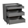 WallKitchens 30" Base Cabinet-Double Door-Three Drawer-Grey view 3