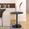 Antourlamm Round Side Table Black Round Coffee Table Snack Table Tea Table Small End Table for Living Room, Bedroom, Kitchen, Pub, Small Space, Counter Height Dining Table (Size : 40x50cm) view 1