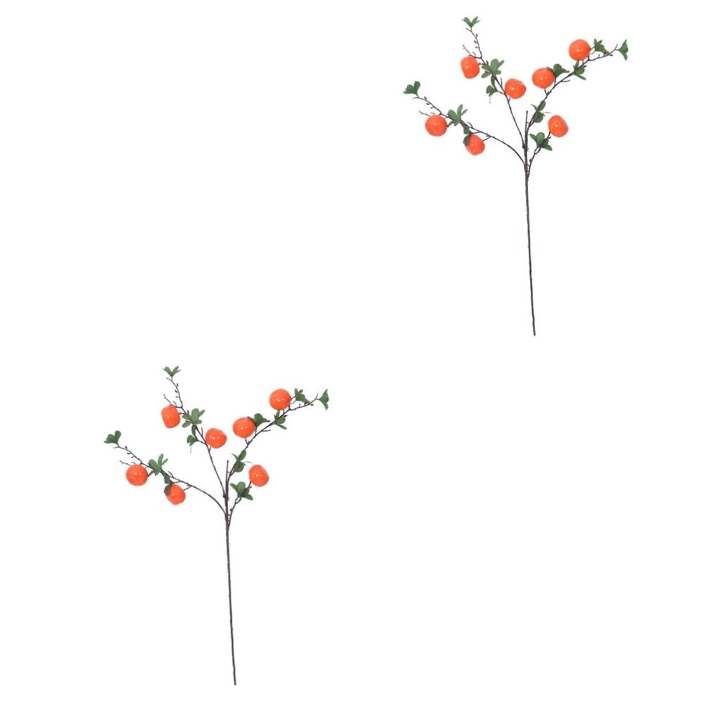 DEARMAMY 2pcs Simulated Orange Fruit Branch Lifelike Artificial Decor for Home Kitchen and Party for Crafts Photography Props and Seasonal Celebrations