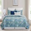 C&F Home Morrison Full/Queen 3 Piece Quilt Set Cotton Reversible Machine Washable Lightweight Bedspread Coverlet Queen Blue view 2
