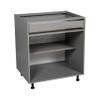 WallKitchens 30" Base Cabinet Double Door Single Drawer Grey view 1
