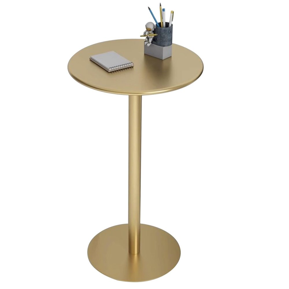 Antourlamm Round Metal Top Bar Height Table Bar Table Round Cocktail Bistro Tables with Gold Top and Base, for Breakfast Nook, Kitchen, Apartment, Small Spaces (Size : 48x72cm)