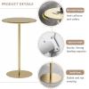 Antourlamm Round Metal Top Bar Height Table Bar Table Round Cocktail Bistro Tables with Gold Top and Base, for Breakfast Nook, Kitchen, Apartment, Small Spaces (Size : 48x72cm) view 4