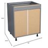 WallKitchens 33" Base Cabinet Double Door Single Drawer with Black Door view 2