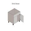 WallKitchens 33" Base Cabinet Double Door Single Drawer with Black Door view 4