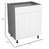 WallKitchens 30" Base Cabinet Double Door Single Drawer with White Gloss Door view 2