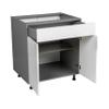 WallKitchens 30" Base Cabinet Double Door Single Drawer with White Gloss Door view 3