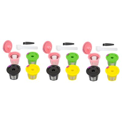 HomeLoft Basics 12pcs Coffee Filters Reusable Espresso Filter Basket Capsule Cup Espresso Maker Refillable Tea Strainer Lid Maker Coffee