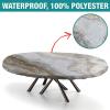 AngelSept Fitted Oval Elastic Edge Tablecloth, Grey Curly Marble Polyester Table Cloth, for Indoor Holiday Family Banquet and Outdoor Patio Use, Fits for 36" x 60" Oval Table view 2