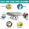 AngelSept Fitted Oval Elastic Edge Tablecloth, Grey Curly Marble Polyester Table Cloth, for Indoor Holiday Family Banquet and Outdoor Patio Use, Fits for 36" x 60" Oval Table view 3