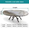 AngelSept Fitted Oval Elastic Edge Tablecloth, Grey Curly Marble Polyester Table Cloth, for Indoor Holiday Family Banquet and Outdoor Patio Use, Fits for 36" x 60" Oval Table view 4