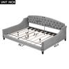 Acosure Full Size Modern Luxury Tufted Button Daybed,Stylish Wood Upholstered Day Bed,No Box Spring Required,Easy Assembly,for Bedroom,Living Room,Guest Room,Den,Office,Gray view 2