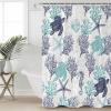 ZOE STORE Shower Curtains for Bathroom Accessories, Teal Blue Coastal Polyester Fabric Bathtub Curtain with 12 Hooks, Sea Turtle Nautical Coral Summer Beach Waterproof Shower Curtains 60 x 72 Inches view 1