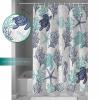 ZOE STORE Shower Curtains for Bathroom Accessories, Teal Blue Coastal Polyester Fabric Bathtub Curtain with 12 Hooks, Sea Turtle Nautical Coral Summer Beach Waterproof Shower Curtains 60 x 72 Inches view 4