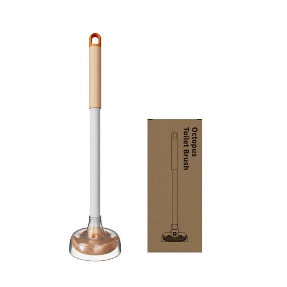 POLICK Toilet Brush Orange Multi-Color Optional Soft Rubber Material Comes with Cleaning Clip Clean Cleaning Tools Bathroom Supplies (Size : Style B)