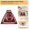 Kewadony 1 Pack Hanging Kitchen Hand Towels, Red Valentine's Day Hand Tie Towels with Hanging Loop, Love Heart Red Black Plaid Soft Absorbent Towels Set for Bathroom and Kitchen view 2