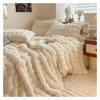 QuKan Bed, Luxury Faux Fur Velvet Fleece Blanket Winter Blanket Throw Double Layer Warm Cashmere Coral Faux Rabbit Fur Bed Sheet view 2