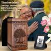 Handcrafted Wooden Cremation Urns for Human Ashes Tree of Life Memorials Funeral Decorative Urn for Adult Female Male Large Pet Dog Box Burial Casket Keepsake with Velvet Bag view 2